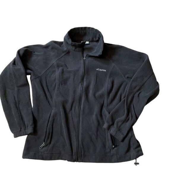 Columbia Black Full-Zip Fleece Jacket Size XL**NOTE Zipper defect - Picture 4 of 13